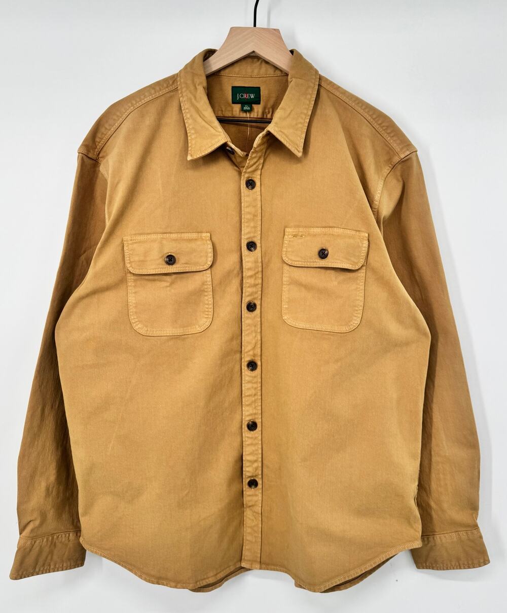 J Crew Mens Garment-dyed Twill Overshirt Button Down Shirt Jacket XL NWT